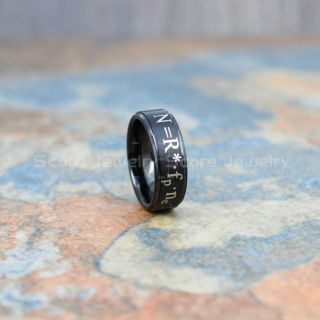 Drake Equation Ring, Math Ring, Math Jewelry, Drake Equation Jewelry, Equation Ring, Science Ring, Science Jewelry, Teacher Ring, Teacher Jewelry, Black Tungsten Ring