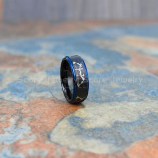 Archery Ring, Crossbow Ring, Crossbow Hunting, Deer Hunting Ring, Elk Hunting Ring, Deer Hunting Tungsten Ring, Crossbow Deer Hunting Ring, Crossbow Deer Ring, Elk in Forest Scene Ring, Deer Jewelry, Black Tungsten Wedding Band
