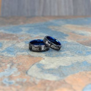 King and Queen Rings, King & Queen Rings, King of Spades & Queen of Hearts Rings, King Queen Wedding Bands, King Ring, Queen Ring, Matching Ring Set, 2 Piece Couple Set Black Tungsten Rings King & Queen Ring, 