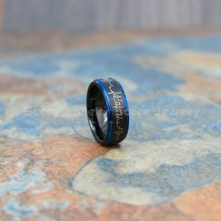 Music Ring, Music Sheet Ring, Music Jewelry, Piano Ring, Black Tungsten Ring, Black Ring, Black Wedding Band, Treble Clef Note Ring, Music Notes Ring