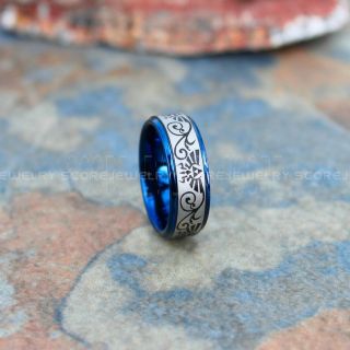 Legend of Zelda Ring, Zelda Triforce Ring, Blue Zelda Wedding Ring, Blue Tungsten Zelda Wedding Band, Blue Tungsten Ring, Blue Wedding Band, Gamer Ring