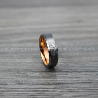 Fishing Ring, Fish Hook Ring, Bass Ring, Bass Fishing Ring, Gunmetal Ring, Gunmetal Tungsten Ring, Gunmetal Wedding Band, Hunting Ring, Fish Hooks Wedding Band