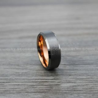 Gunmetal Wedding Band, Gunmetal Tungsten Ring, 8mm Classic Gunmetal Tungsten Wedding Band with Beveled Edge, Gunmetal Wedding Band, Gunmetal Wedding Ring, Gunmetal Tungsten Wedding Ring
