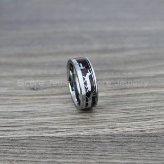 Deer Hunting Ring, Elk Hunting Ring, Deer Hunting Tungsten Ring, Koa Wood Ring with Deer Family Inlay Tungsten Wood Ring Buck Ring Doe Ring Deer Wedding Ring