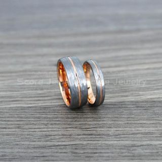 2 Piece Couple Set Wedding Rings, Silver Wedding Bands, Silver Hammered Tungsten Bands, Silver Wedding Rings, Silver Tungsten Wedding Rings
