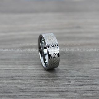 Claddagh Ring, Claddagh Wedding Band, Celtic Ring, Trinity Knot Wedding Ring, Trinity Knot Wedding Band, Silver Claddagh Wedding Band, Silver Claddagh Tungsten Ring