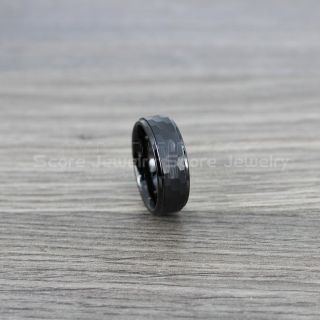 Hammered Tungsten Ring, Black Tungsten Wedding Band, Hammered Wedding Band, Black Hammered Wedding Ring, Black Wedding Ring
