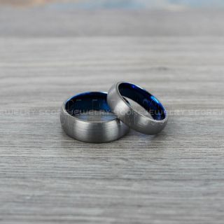 Silver Tungsten Rings, Classic Silver Tungsten Wedding Bands, 2 Piece Couple Set Silver Wedding Bands, Silver Wedding Rings, Silver Tungsten Wedding Rings