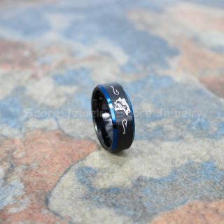 Fishing Ring, Fish Hook Ring, Bass Ring, Bass Fishing Ring, Black Ring, Black Tungsten Ring, Black Wedding Band, Hunting Ring, Fish Hooks Wedding Band