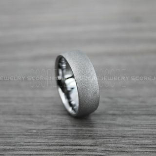 Sandblasted Ring, Sand Blast Finish Tungsten Ring, Silver Tungsten Band with Domed Edge Sandblasted Finish Tungsten Wedding Band, Silver Wedding Ring, Sandblasted Tungsten Ring