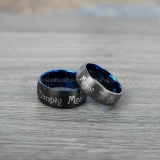Simply Meant To Be Jack and Sally Rings, Jack and Sally Wedding Bands, Black Tungsten Rings, Black Tungsten Wedding Bands, Jack and Sally Wedding Rings