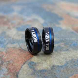 Star Wars Rings, Star Wars Jewelry, I Love You I Know Rings, 2 Piece Couple Set Star Wars Rings, Star Wars Wedding Bands, Matching I Love You I Know Rings, Black Wedding Rings, Black Tungsten Bands, Star Wars Wedding Bands