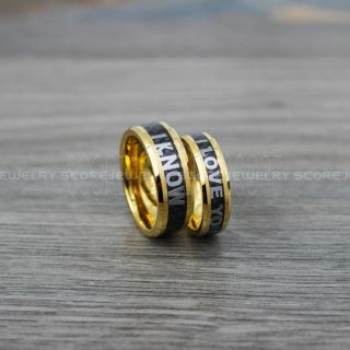 Star Wars Rings, Star Wars Jewelry, I Love You I Know Rings, 2 Piece Couple Set Star Wars Rings, Star Wars Wedding Bands, Matching I Love You I Know Rings, Yellow Gold Wedding Rings, Yellow Gold Tungsten Bands, Star Wars Wedding Bands