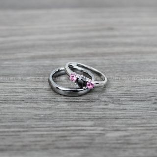 Silver Wedding Band, Silver Wedding Ring, 2 Piece Wedding Ring Set 4mm Silver Tungsten Band and 3mm .925 Sterling Silver Three Stone Engagement Ring