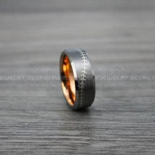 Baseball Ring, Baseball Stitch Pattern Ring, Gunmetal Tungsten Ring, Gunmetal Ring, Gunmetal Wedding Band, Gunmetal Wedding Ring, Baseball Stitch Ring, Gunmetal Tungsten Band