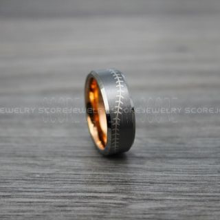 Baseball Ring, Baseball Stitch Pattern Ring, Gunmetal Tungsten Ring, Gunmetal Ring, Gunmetal Wedding Band, Gunmetal Wedding Ring, Baseball Stitch Ring, Gunmetal Wedding Band
