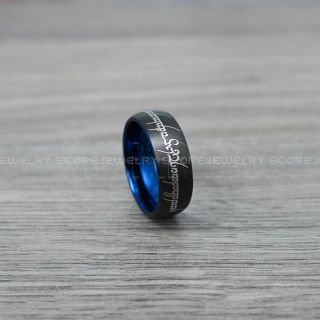 Elvish Ring, Tengwar Ring, Customize Your Own Text in Elvish, Elvish Black Wedding Band, Black Elvish Wedding Ring, Black Tungsten Band