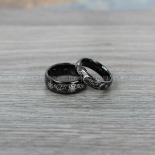 Sun and Moon rings, 2 Piece Couple Set Tribal Sun and Moon Rings, Sun and Moon Wedding Bands, Tribal Sun and Moon Rings, Black Rings, Black Tungsten Bands, Sun and Moon Wedding Bands