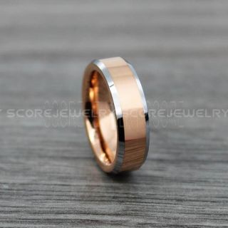 Classic 8mm 14K Rose Gold Tungsten Ring, Rose Gold Tungsten Wedding Band, Rose Gold Wedding Band, Rose Gold Wedding Ring, Rose Gold Tungsten Wedding Ring