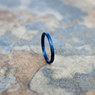 Classic 2mm Blue Tungsten Ring, Stackable Blue Tungsten Wedding Band, Blue Wedding Band, Blue Wedding Ring, Blue Tungsten Wedding Ring