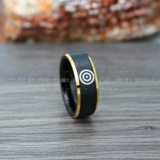 Evil Eye Ring, Evil Eye Jewelry, Black Ring, Black Tungsten Ring, Black Wedding Band