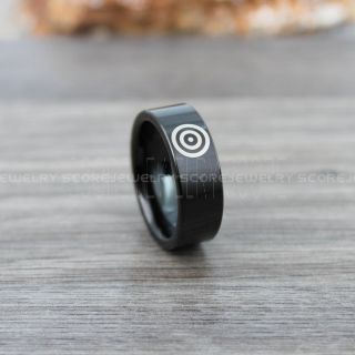 Evil Eye Ring, Evil Eye Jewelry, Black Ring, Black Tungsten Ring, Black Wedding Band