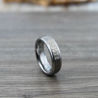 Namaste Ring, 6mm Silver Tungsten Ring, Yoga Ring, Yoga Jewelry, Silver Tungsten Wedding Band, Silver Wedding Band, Silver Wedding Ring, Silver Tungsten Wedding Ring