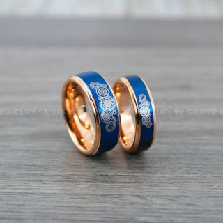 Doctor Who Rings, Doctor Who Wedding Rings, 2 Piece Couple Set Doctor Who Rings, Gallifreyan Rings, Doctor Who Jewelry, Doctor Who Wedding Bands, Doctor Who Wedding Rings