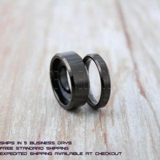 Black Tungsten Rings, Black Tungsten Wedding Bands, 2 Piece Couple Set Black Wedding Bands, Black Wedding Rings, Black Tungsten Wedding Rings