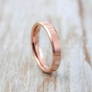 Classic 4mm 14K Rose Gold Tungsten Ring, Rose Gold Tungsten Wedding Band, Rose Gold Wedding Band, Rose Gold Wedding Ring, Rose Gold Tungsten Wedding Ring