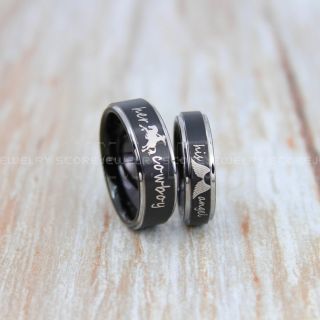 Cowboy and Angel Rings, Cowboys Rings, Angel Ring, 2 Piece Couple Set Cowboy and Cowgirl Ring, Cowboys Wedding Ring, Western Ring, Western Cowboys Ring