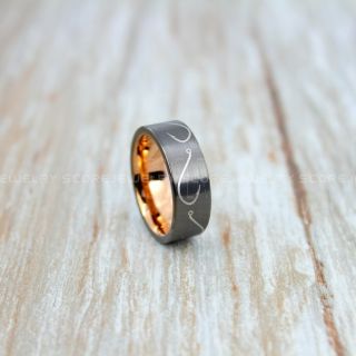 Fishing Ring, Fish Hook Ring, Fisherman Ring, Gunmetal Tungsten Ring, Gunmetal Wedding Band, Hunting Ring, Fish Hooks Wedding Band, Outdoorsman Ring, Fishing Wedding Ring