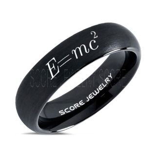 Einstein's Mass-Energy Equivalence Equation Ring, E = mc2 Ring, Science Ring, Science Jewelry, Teacher Ring, Teacher Jewelry, Black Tungsten Ring