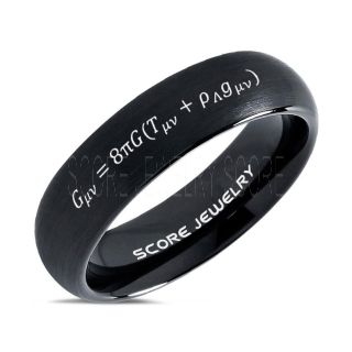Einstein's General Theory of Relativity Equation Ring, General Relativity Ring, Science Ring, Science Jewelry, Teacher Ring, Teacher Jewelry, Black Tungsten Ring