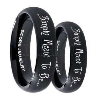 Simply Meant To Be Rings, Jack and Sally Rings, Jack and Sally Wedding Bands, Black Tungsten Rings, Black Tungsten Wedding Bands, Jack and Sally Wedding Rings