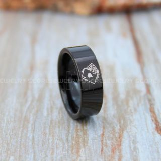 Royal Flush Ring, Ace of Spades Royal Flush Card Suit Ring, Texas Holdem Poker Ring, Poker Ring, Ace of Spades Ring, Poker Jewelry, Casino Ring, Joker Ring, Poker Wedding Ring, Black Tungsten Ring