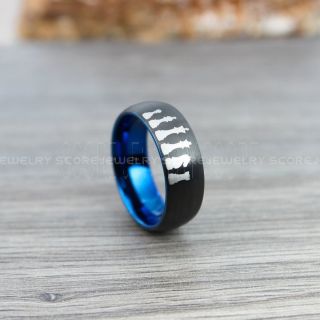 Chess Ring, Chess Jewelry, 8mm Black Tungsten Band with Domed Edge, Pawn Ring, Rook Ring, Knight Ring, Bishop Ring, Queen Ring, King Ring, Chess Pieces Laser Engraved