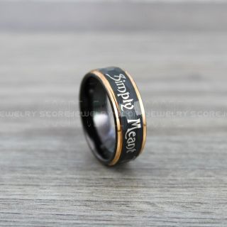 Simply Meant To Be Ring, Jack and Sally Ring, Jack and Sally Wedding Band, Hammered Black Tungsten Ring, Black Tungsten Wedding Band, Jack and Sally Wedding Ring