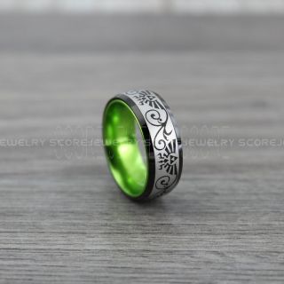 Legend of Zelda Ring, Zelda Triforce Wedding Ring, Zelda Wedding Band, Black Tungsten Ring, Black Wedding Band