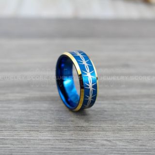 Barb Wire Ring, Barb Wire Jewelry, Bard Wire Wedding Band, Blue Tungsten Ring, Blue Ring, Blue Wedding Band, Blue Wedding Ring