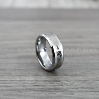 Fishing Ring, Fish Hook Ring, Bass Ring, Bass Fishing Ring, Silver Ring, Silver Tungsten Ring, Silver Wedding Band, Hunting Ring, Fish Hooks Wedding Band