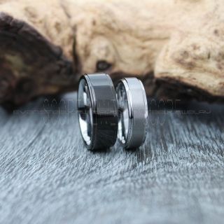 Classic Black Tungsten Rings, Black Tungsten Wedding Bands, 2 Piece Couple Set Black Wedding Bands, Black Wedding Rings, Black Tungsten Wedding Rings