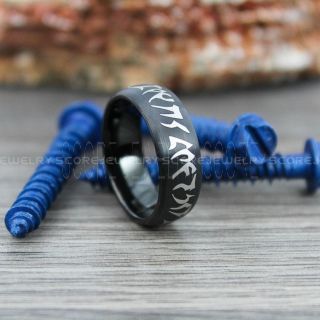 STAR TREK RING, KLINGON RING, TREKY RING, STAR TREK JEWELRY, STAR TREK WEDDING BAND, STAR TREK WEDDING RING, BLACK TUNGSTEN RING