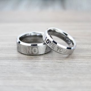 Star Wars Rings, 2 Piece Couple Set Star Wars Rings, Star Wars Wedding Bands, I Love You I Know Ring, Silver Wedding Rings, Silver Tungsten Bands, Star Wars Wedding Bands