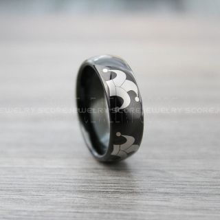 Joker Ring, Joker Wedding Band, Black Wedding Band, Joker Wedding Band, Black Tungsten Wedding Ring, Joker Card Suit Ring, Black Poker Ring