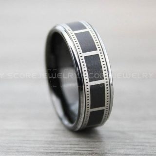 Filmstrip Ring, Photography Ring, Camera Ring, Lens Ring, Camera Lens Ring, Black Ring, Black Tungsten Wedding Band, Black Wedding Band