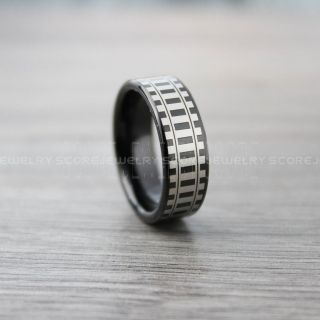 Railroad Ring, Railroad Wedding Band, Train Tracks Ring, Train Tracks Wedding Ring, Black Tungsten Wedding Ring, Tungsten Wedding Band