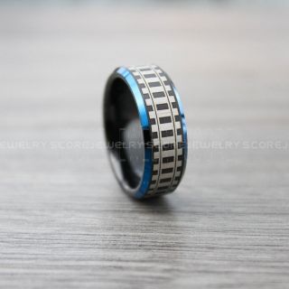 Railroad Ring, Railroad Wedding Band, Train Tracks Ring, Train Tracks Wedding Ring, Black Tungsten Wedding Ring, Tungsten Wedding Band