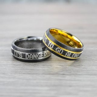 Zelda Rings, 2 Piece Couple Set Legend of Zelda Rings, Zelda Wedding Rings, Zelda Wedding Bands, Black Tungsten Rings, Black Wedding Bands