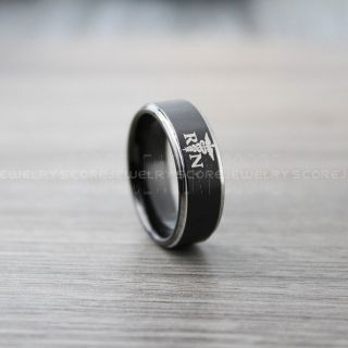 Nurse Ring, Registered Nurse Ring, RN Nurse Wedding Band, Career Ring, RN Nurse Jewelry, Nurse Black Tungsten Ring, Black Wedding Band, Black Tungsten Wedding Band